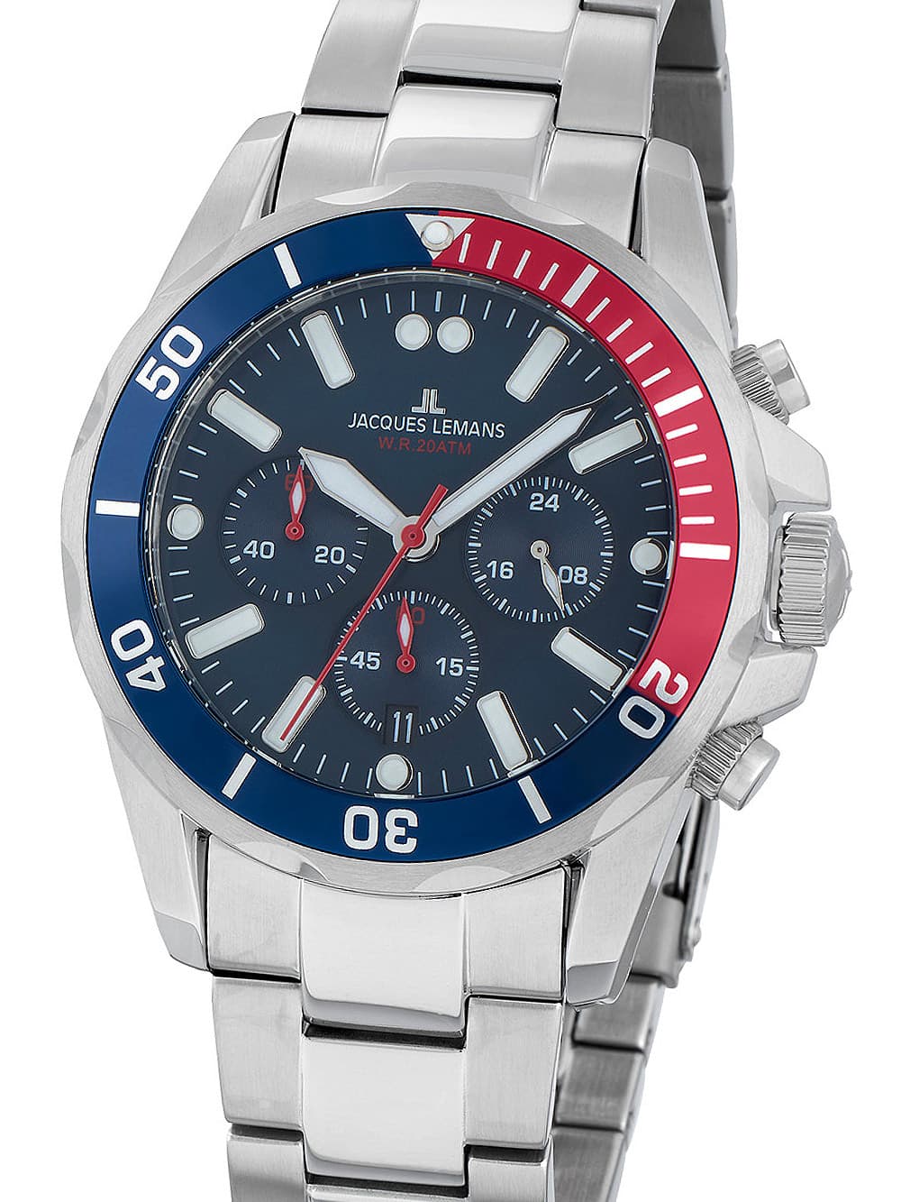 Jacques Lemans 1-2091G Liverpool Chronograph Herrenuhr 44mm 20ATM
