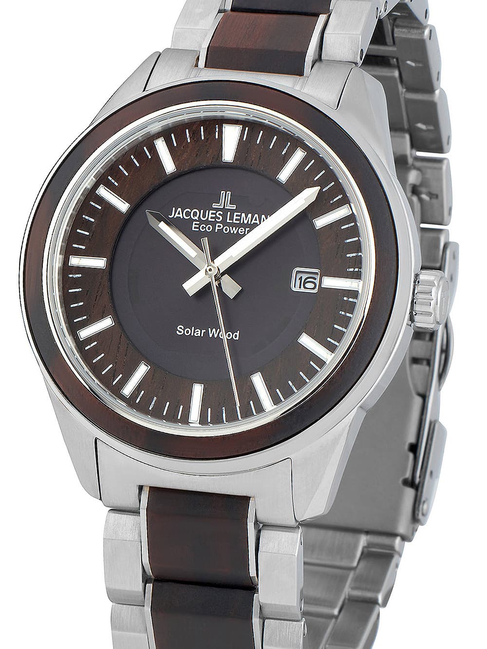 Jacques Lemans 1-2116G Eco Power Wood Herrenuhr 40mm 10ATM