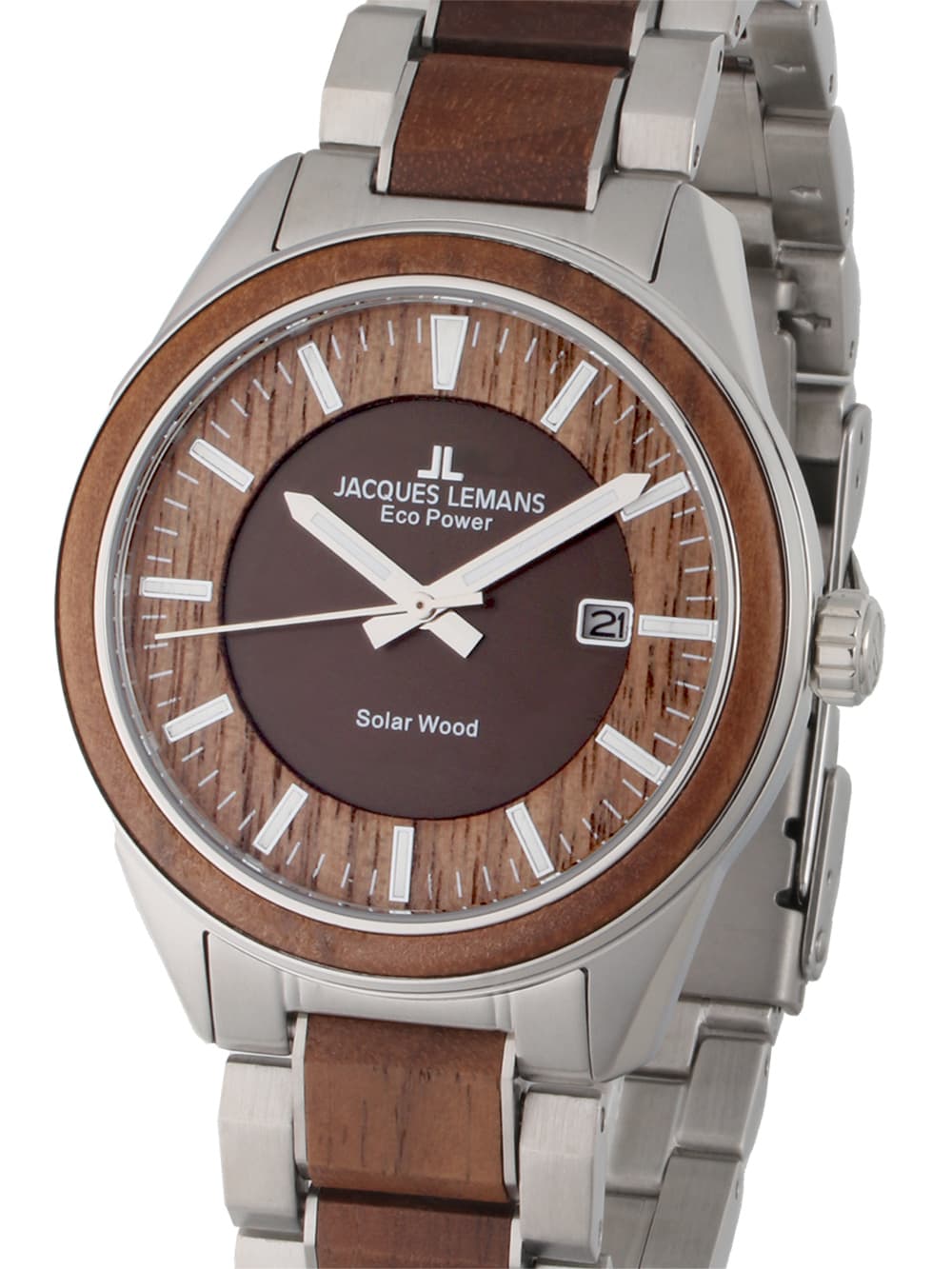 Jacques Lemans 1-2116H Eco Power Wood Herrenuhr 40mm 10ATM