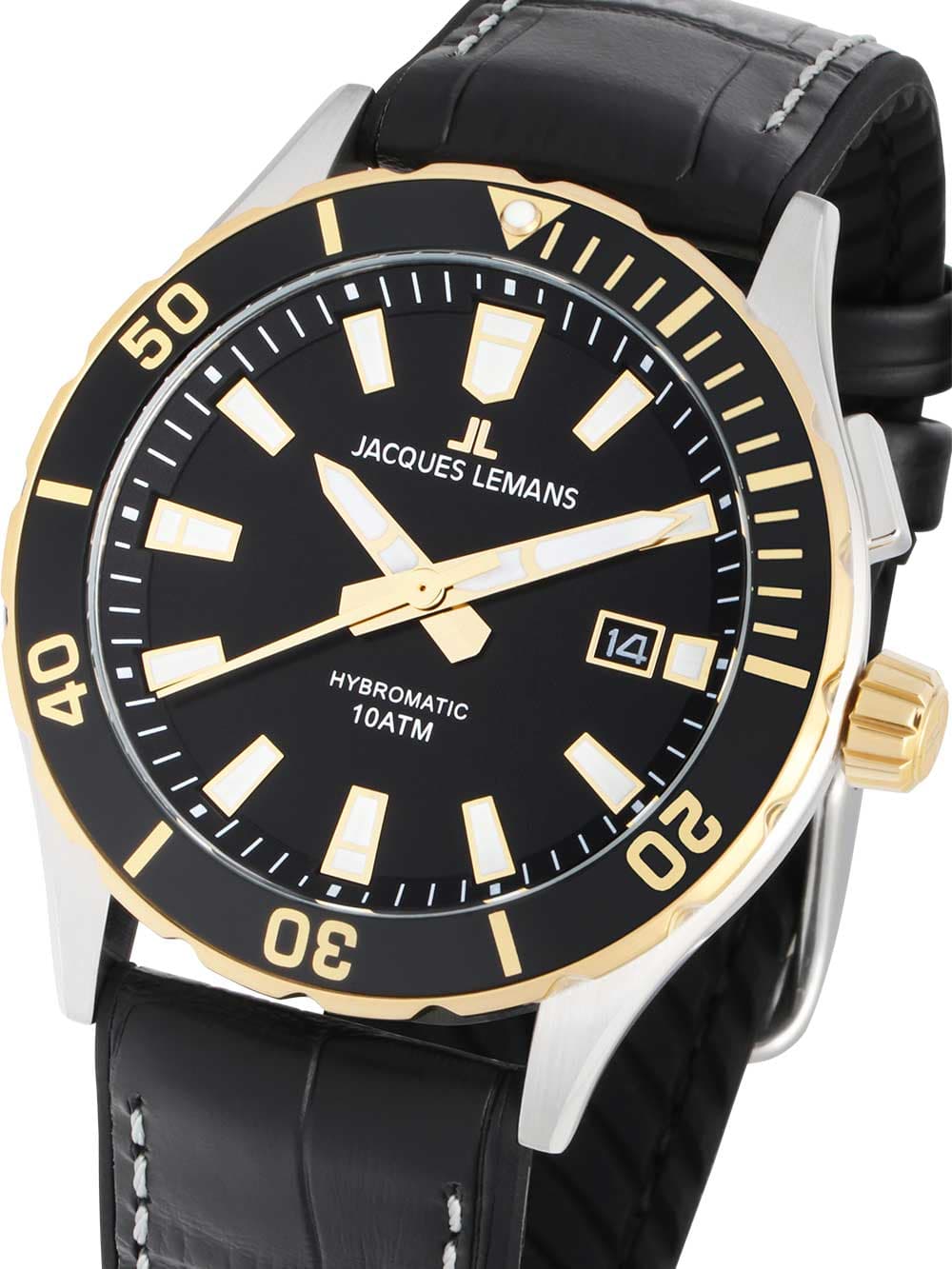 Jacques Lemans 1-2131C Hybromatic Herrenuhr 43mm 10ATM