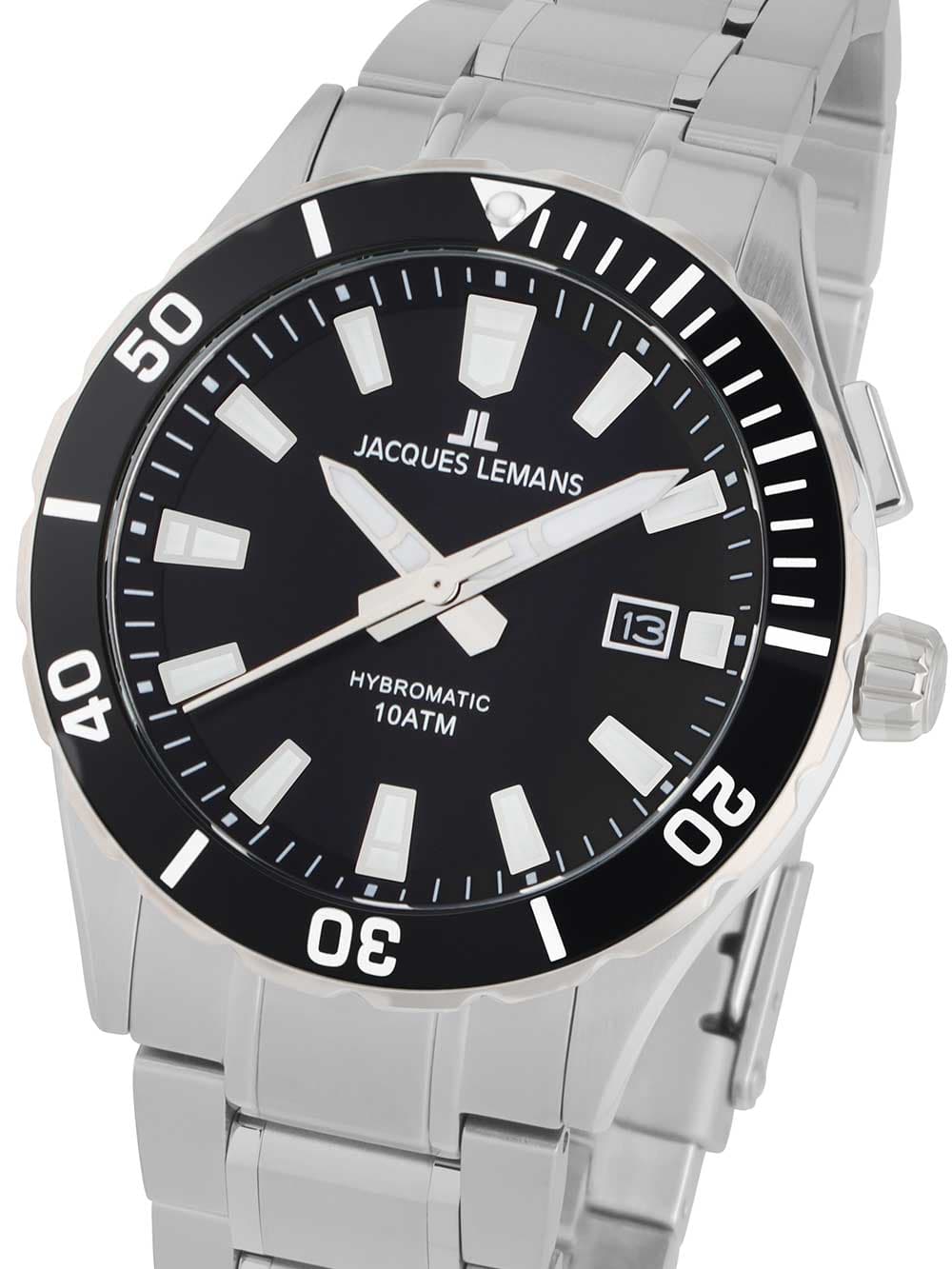 Jacques Lemans 1-2131D Hybromatic Herrenuhr 43mm 10ATM