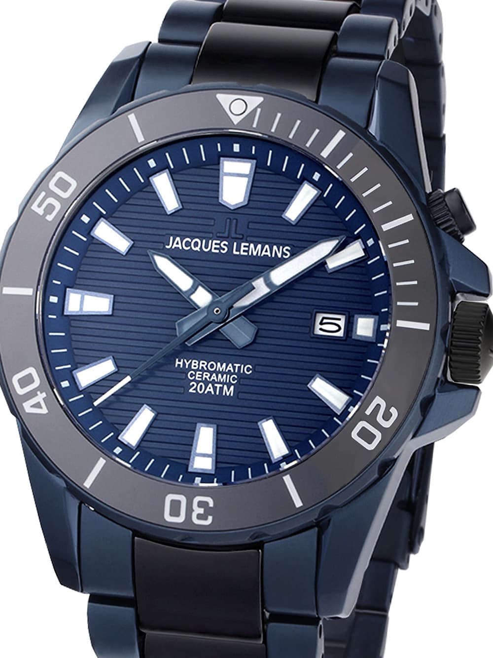 Jacques Lemans 1-2222B Hybromatic Herrenuhr 42mm 20ATM