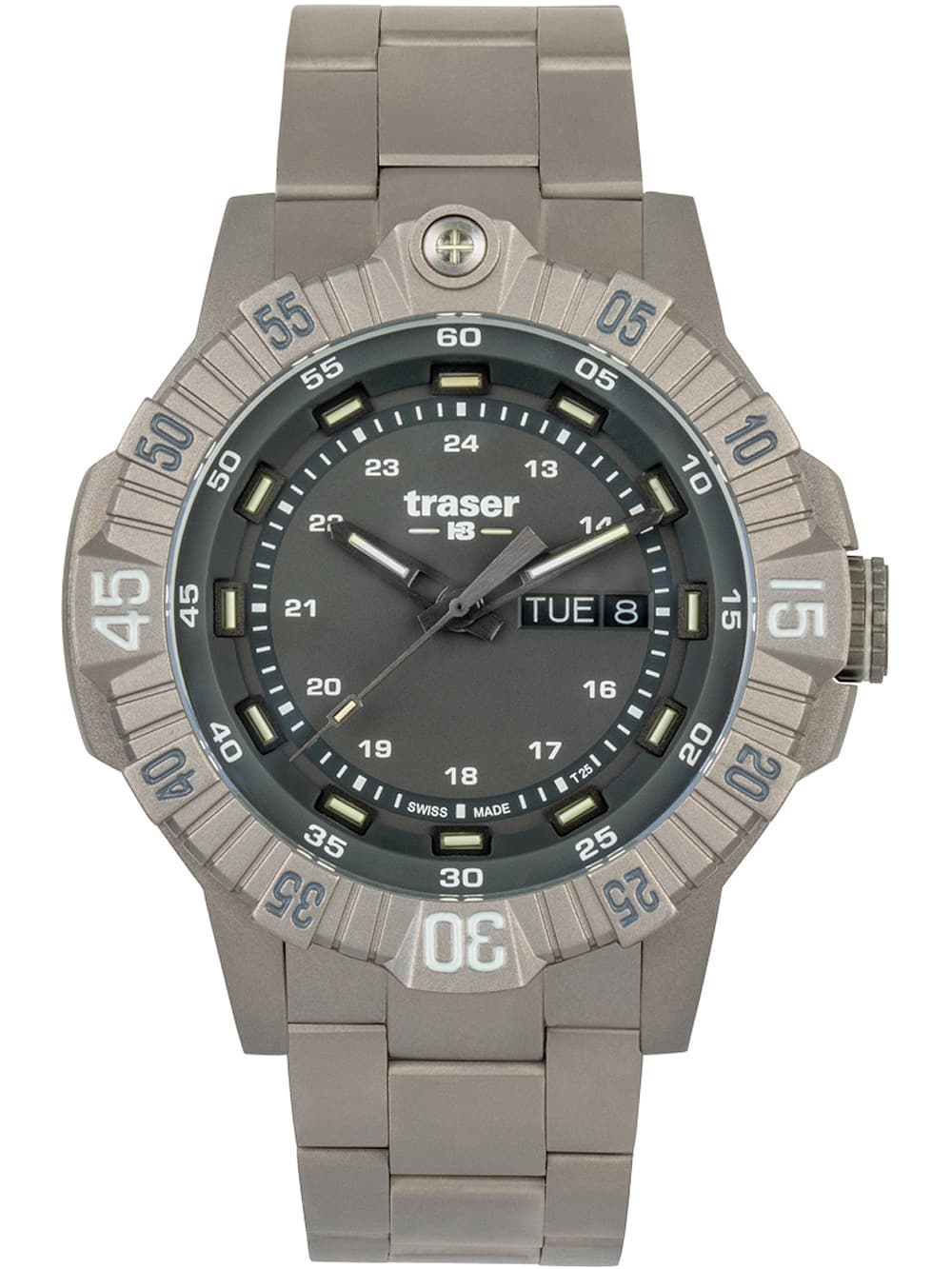 Traser H3 110666 Tactical Grau Titan Herrenuhr 46mm 20ATM