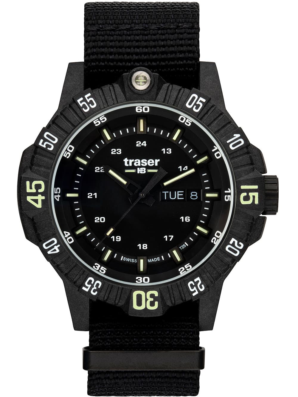 Traser H3 110722 P99 Q Tactical Black Herrenuhr 46mm 20ATM