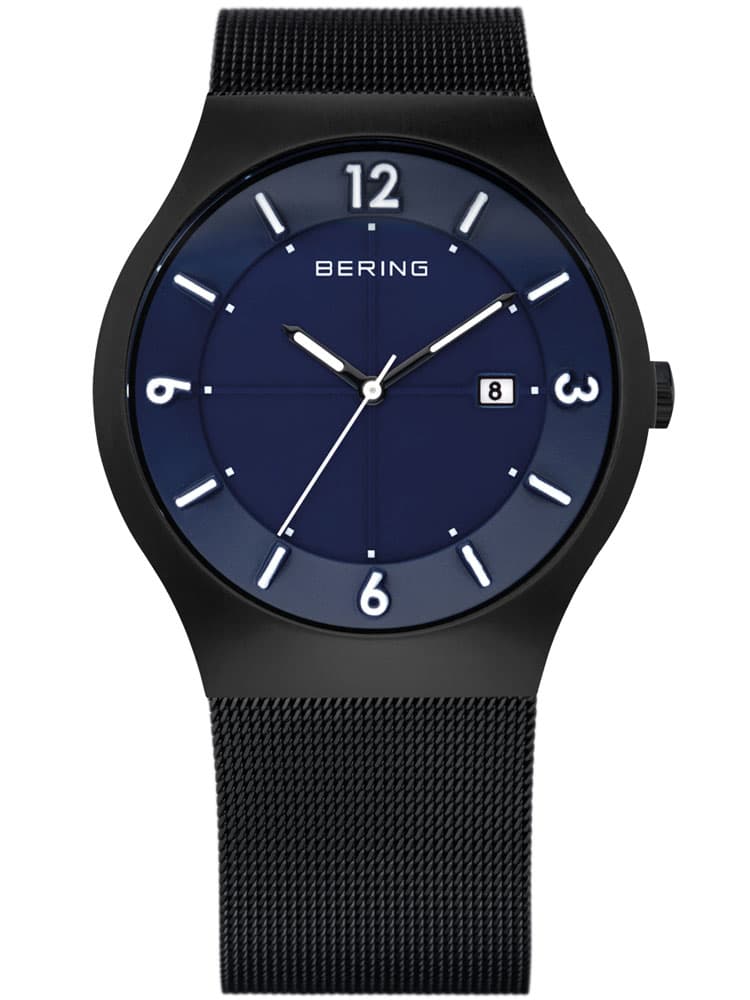 Bering Solaruhr Classic 14440-227 Herrenuhr schwarz blau 40 mm