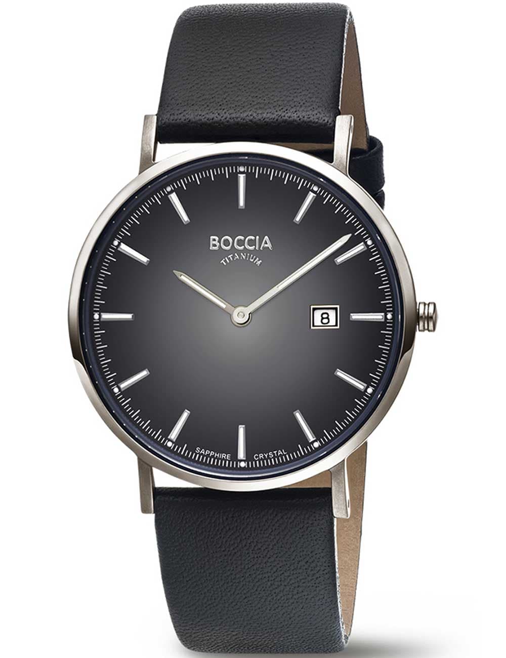 Boccia 3648-04 Herrenuhr Titanium Saphirglas 39mm 3ATM