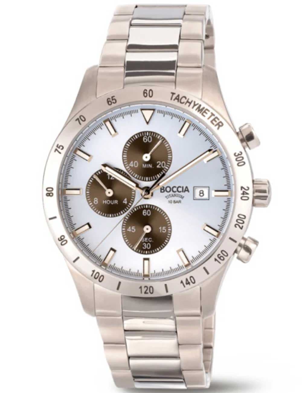 Boccia 3739-01 Herrenuhr Titanium Chronograph 40mm 10ATM