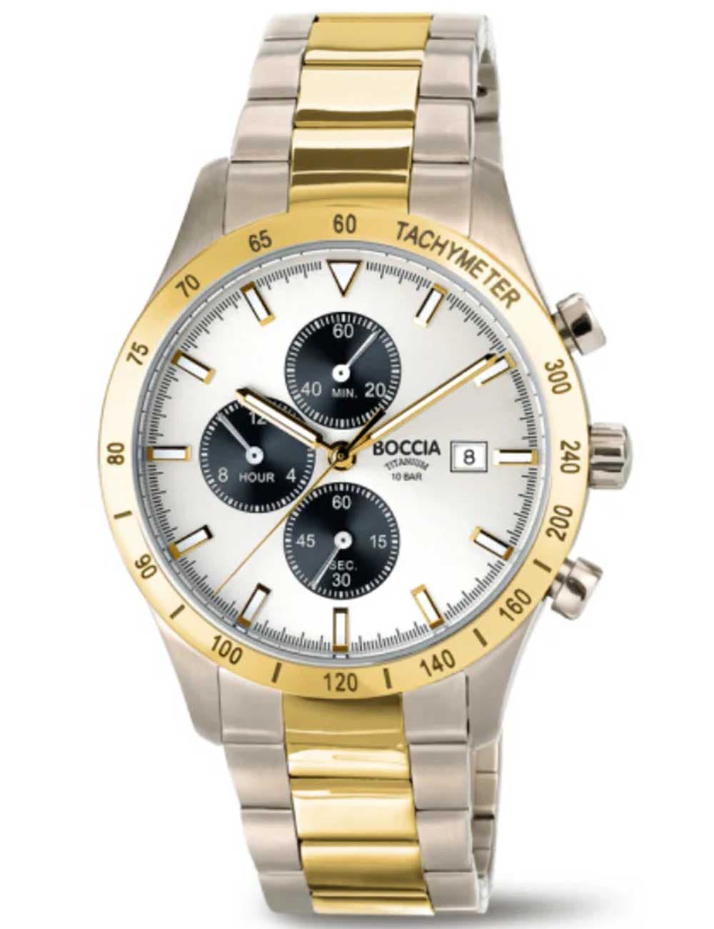 Boccia 3739-04 Herrenuhr Titanium Chronograph 40mm 10ATM