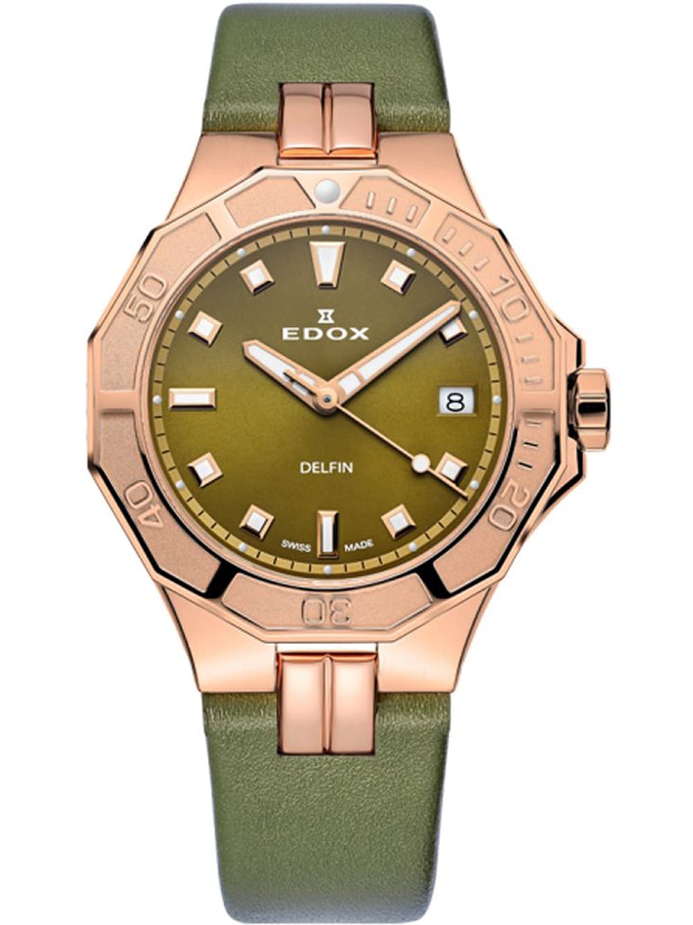Edox 53020-37RC-VR Delfin Diver Damenuhr 38mm 20ATM