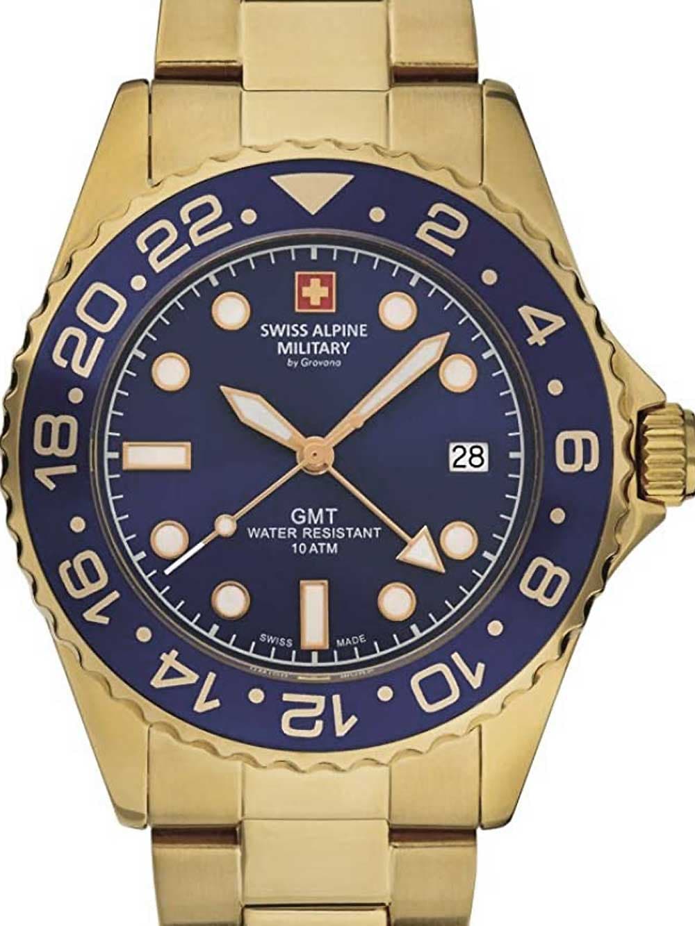 Swiss Alpine Military 7052.1115 GMT Diver Herrenuhr 42mm 10ATM