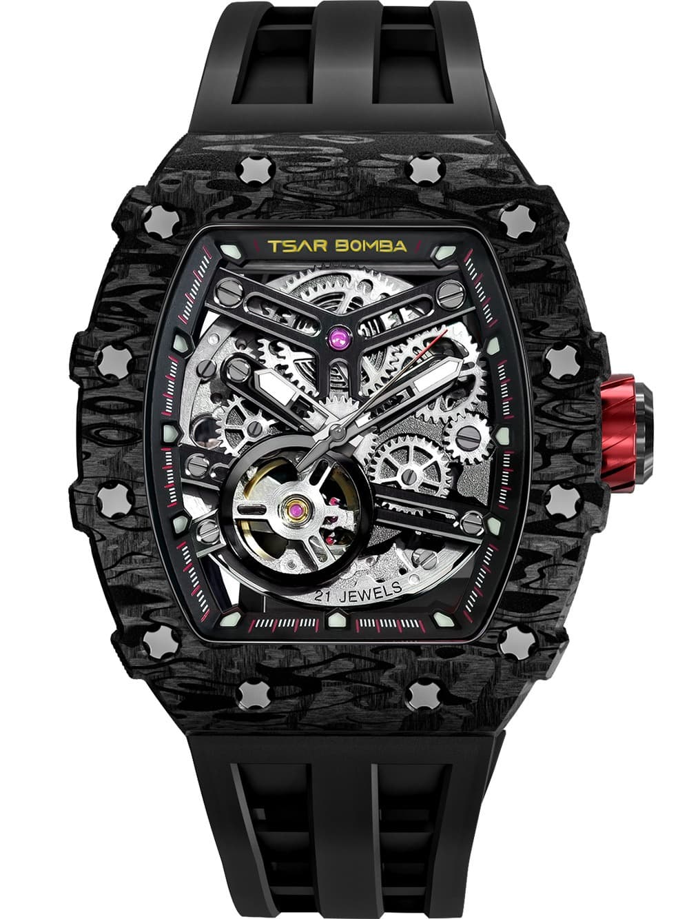 Tsar Bomba TB8208CF-08 Herrenuhr Elemental Karbonfaser Automatik 44mm 5ATM