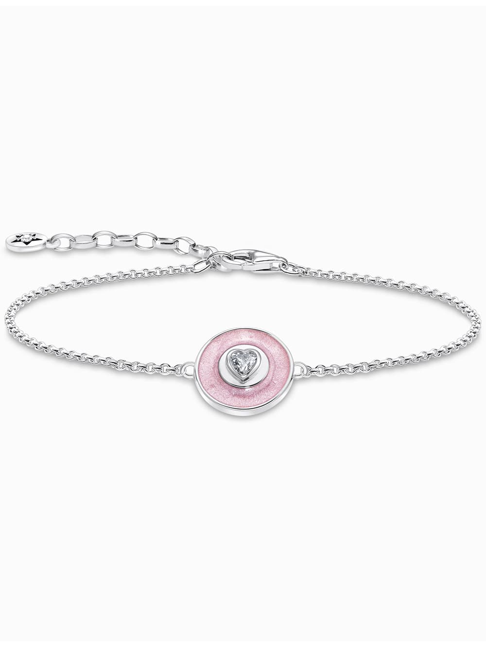 Thomas Sabo A2143-691-9-L19V Silbernes Armband mit rosa Anhänger