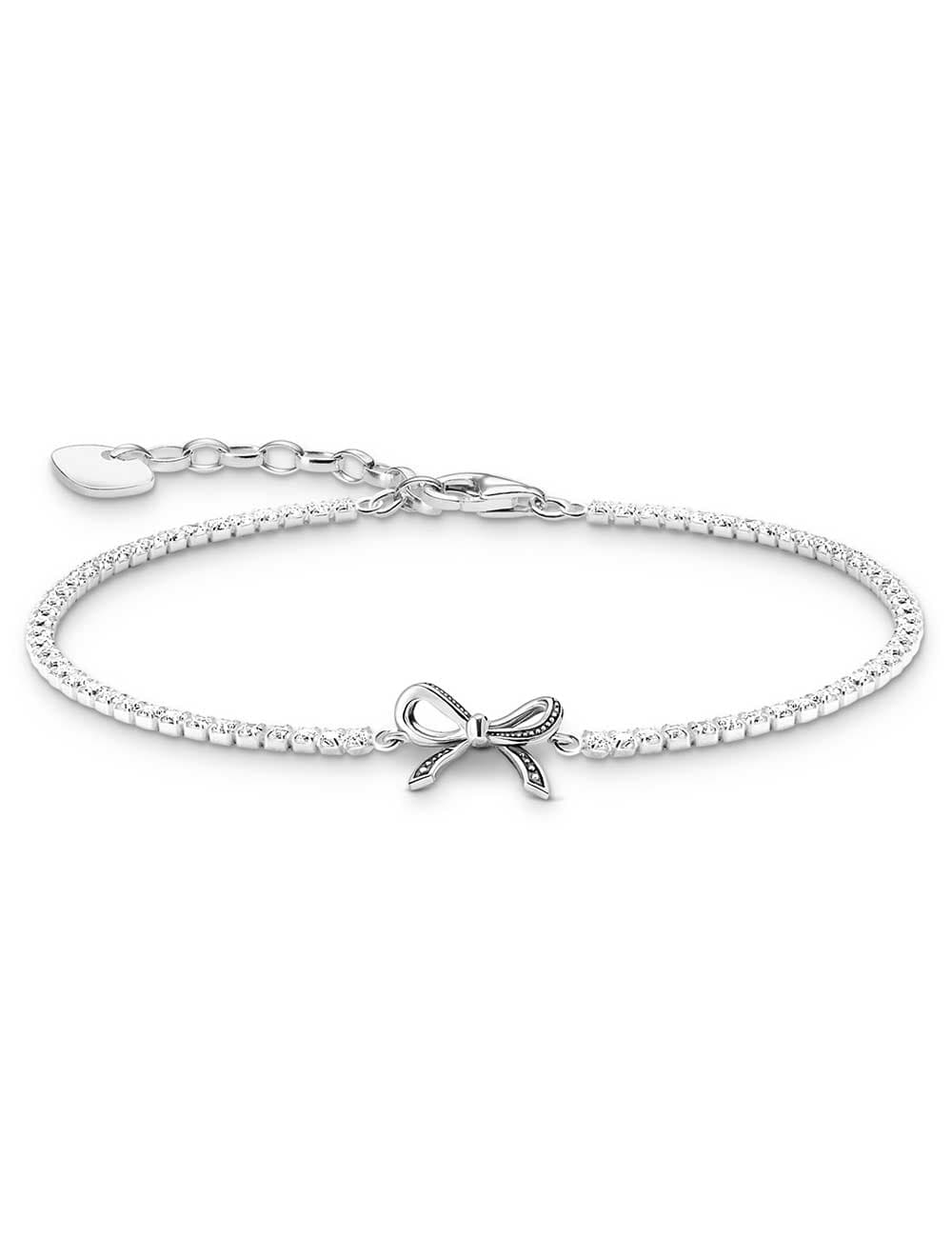 Thomas Sabo A2172-643-14-L19V Silbernes Schleifen-Armband mit weißen Steinen
