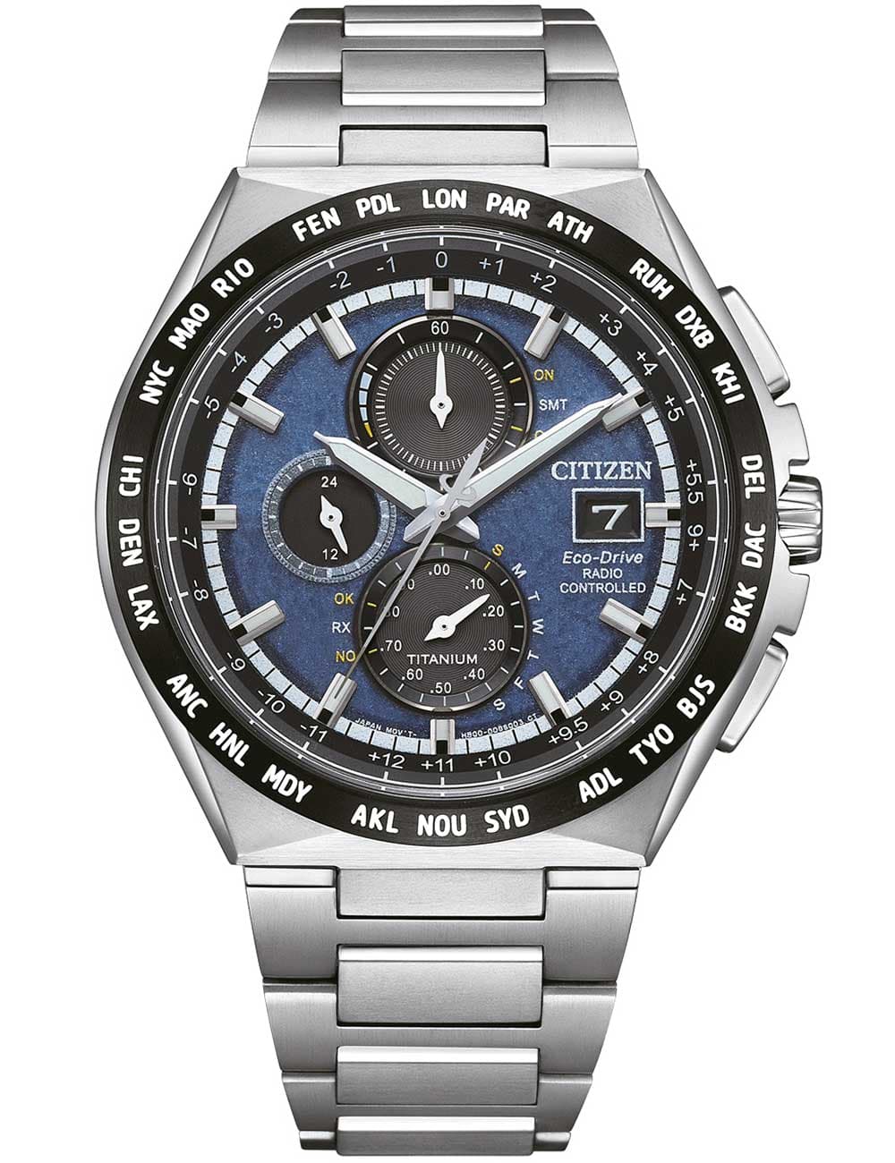 Citizen AT8238-84L Herrenuhr Eco-Drive Super-Titanium Funk-Chronograph 44mm 10ATM