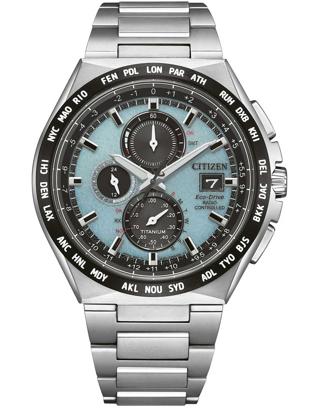 Citizen AT8238-84M Herrenuhr Eco-Drive Super-Titanium Funk-Chronograph 44mm 10ATM