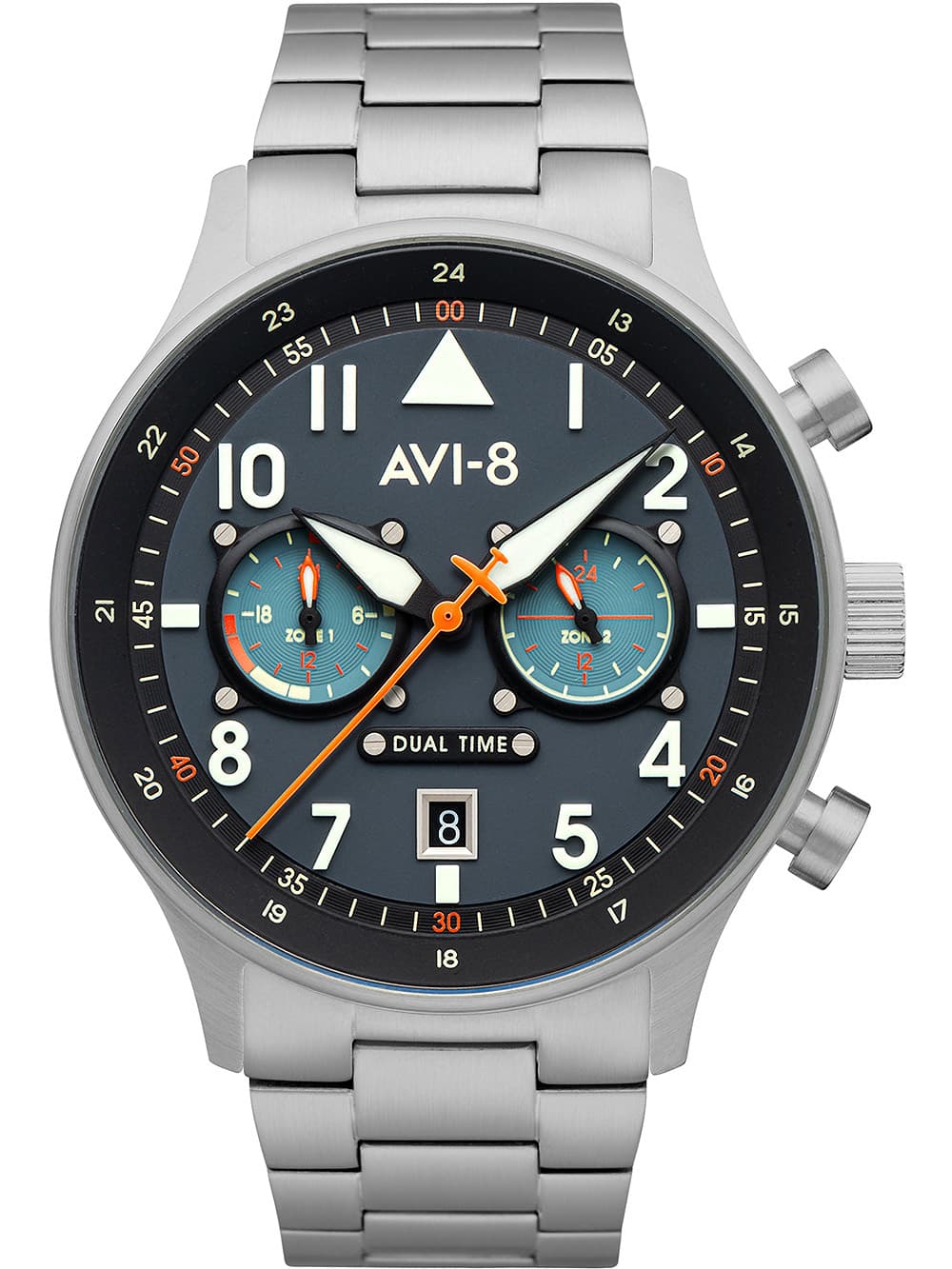 AVI-8 AV-4088-22 Carey Dual Time Herrenuhr 44mm 5ATM