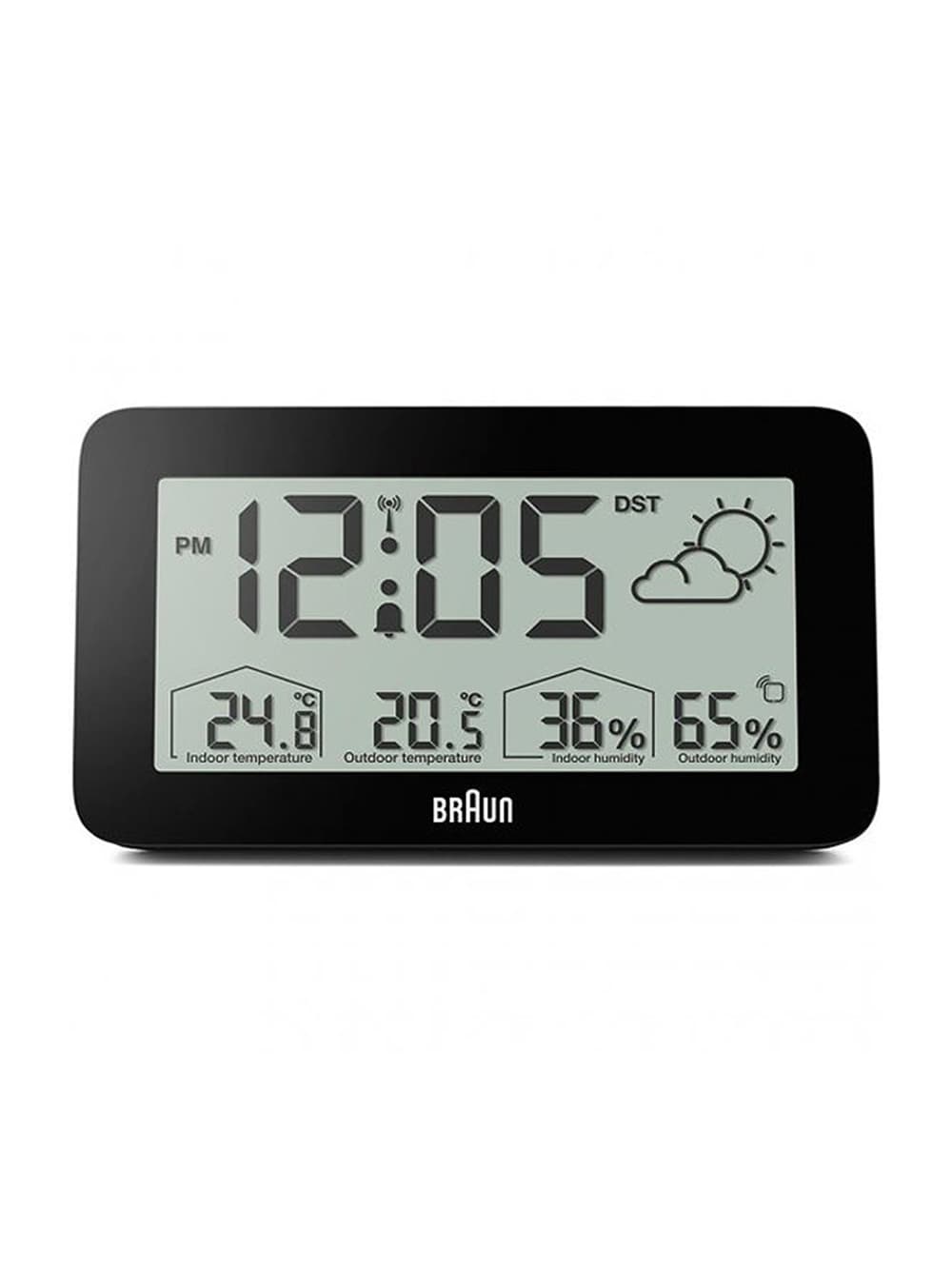 Braun BC13BP-DCF digitaler Funkwecker m. Wetterstation