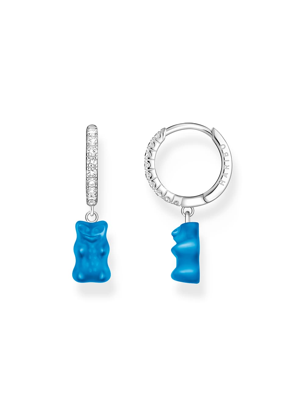 Thomas Sabo CR726-052-1 Silberne Einzel-Creole mit blauem Goldbären Damen
