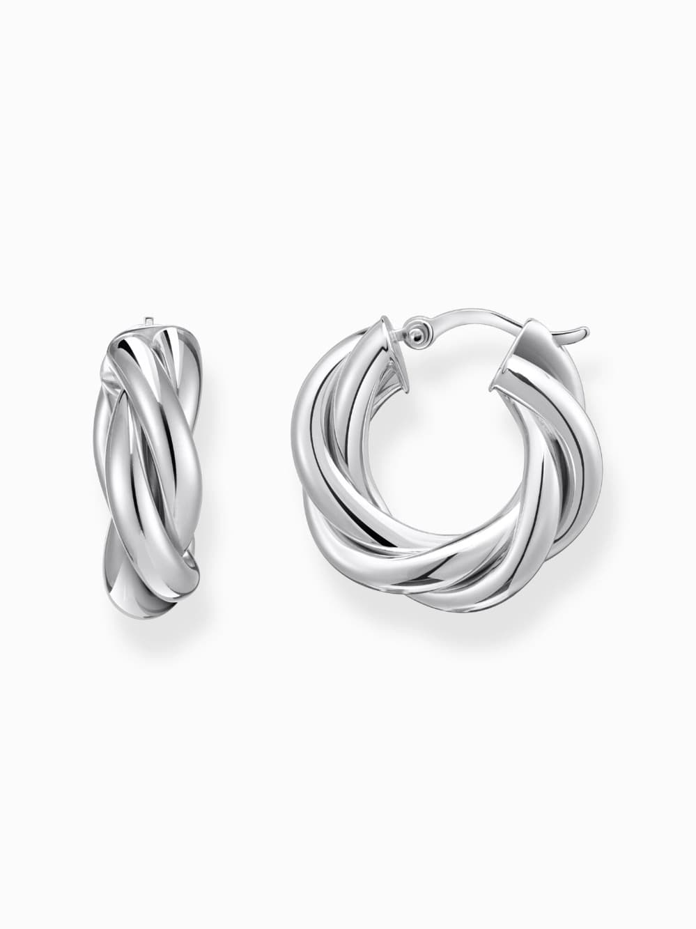 Thomas Sabo CR742-001-21 Bold - Silberne Creolen 20,0 mm verschlungenes Design Damen