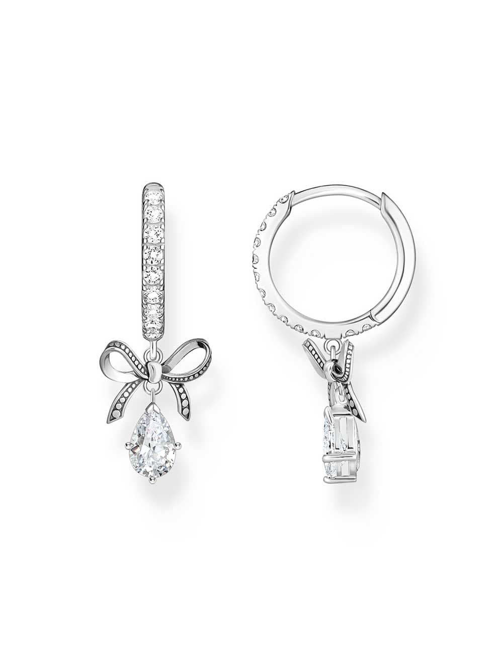 Thomas Sabo CR749-643-14 Silberne Creolen mit Schleifen-Anhänger Damen