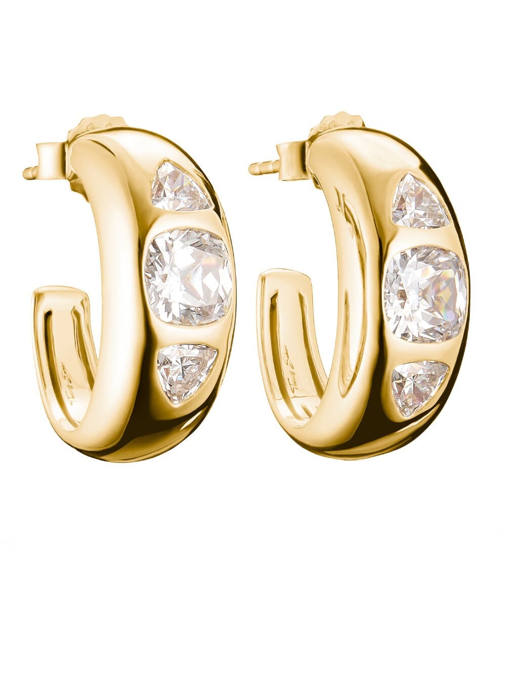 Thomas Sabo CR759-414-14 Creolen mit weißen Zirkonia Steine 20,0 mm vergoldet Damen
