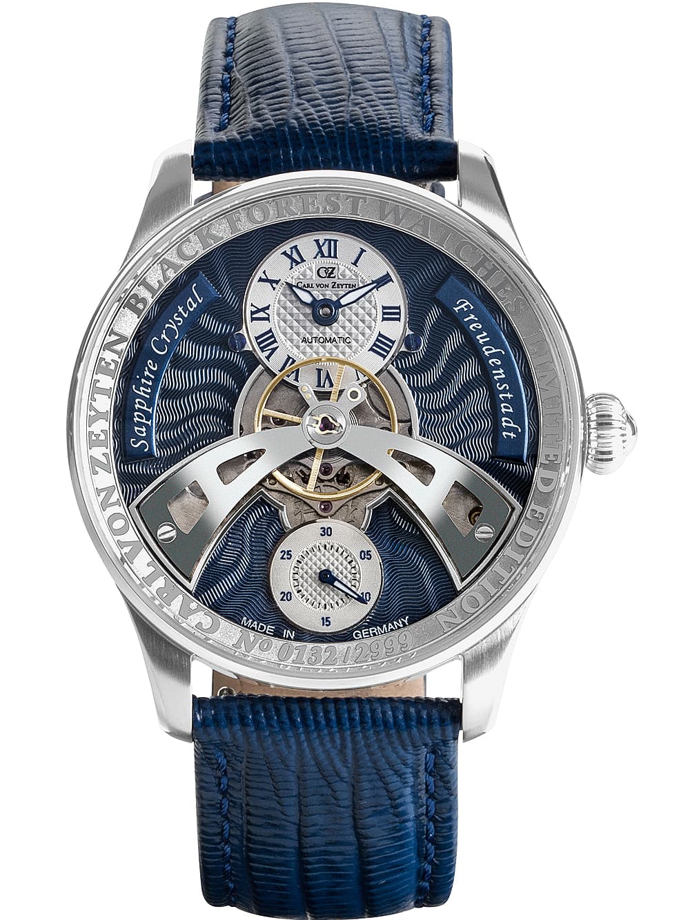 Carl von Zeyten CVZ0043BLS Freudenstadt Automatik Herrenuhr 42mm 5ATM