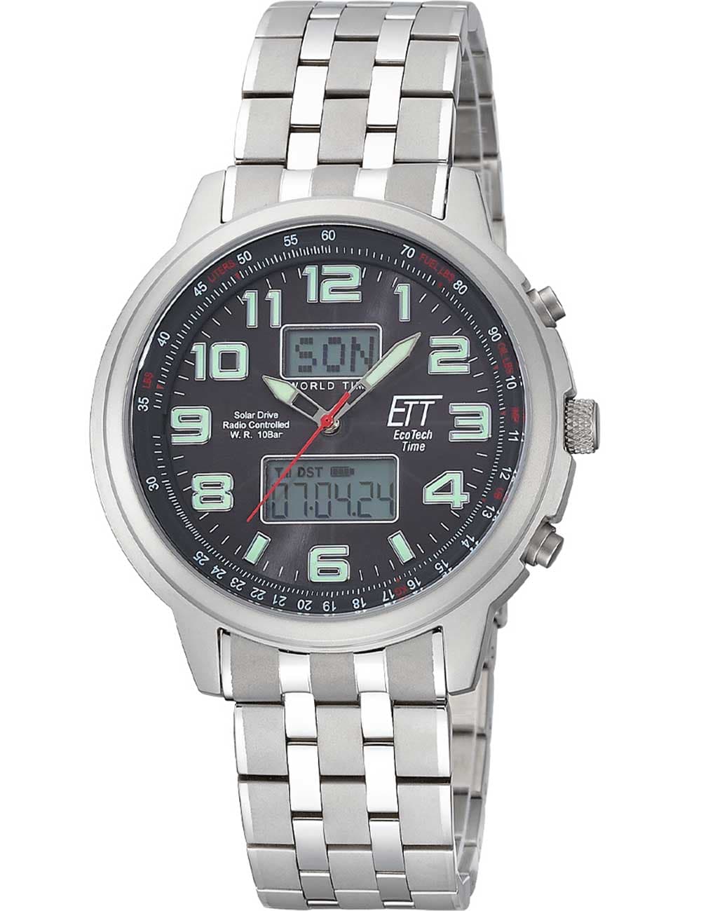 ETT EGS-11302-22M Solar Drive Funkuhr Hunter II Chronograph Herrenuhr 48mm
