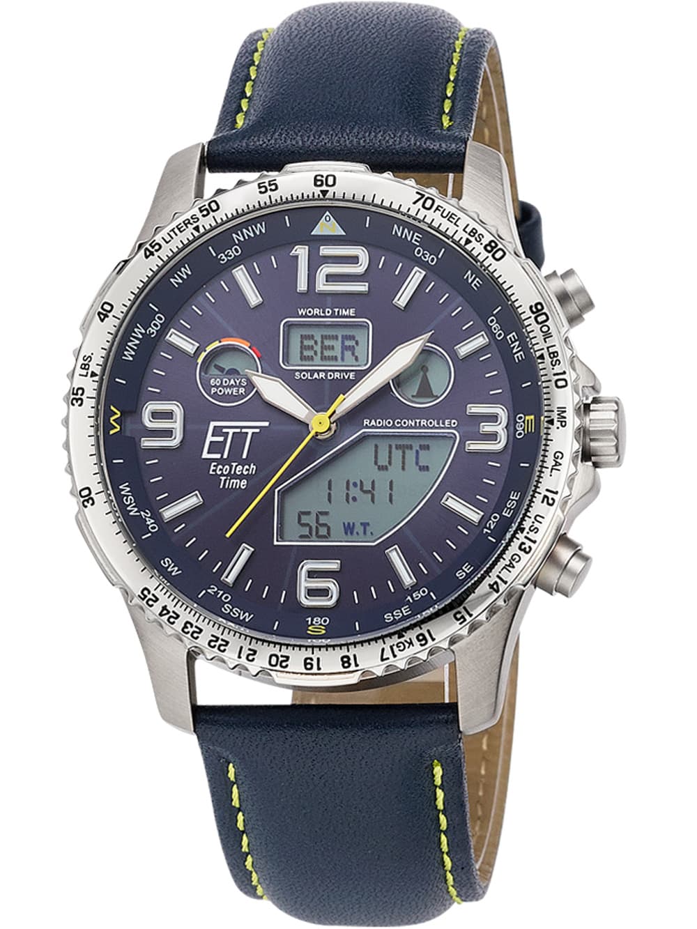 ETT EGT-11574-31L Herrenuhr Solar Titan Funkuhr 43mm 10ATM