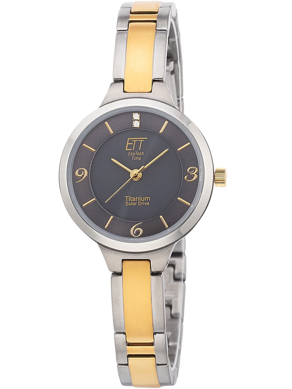 ETT ELS-12146-52M Diamond Lady Solar Drive Titan Damenuhr 28mm