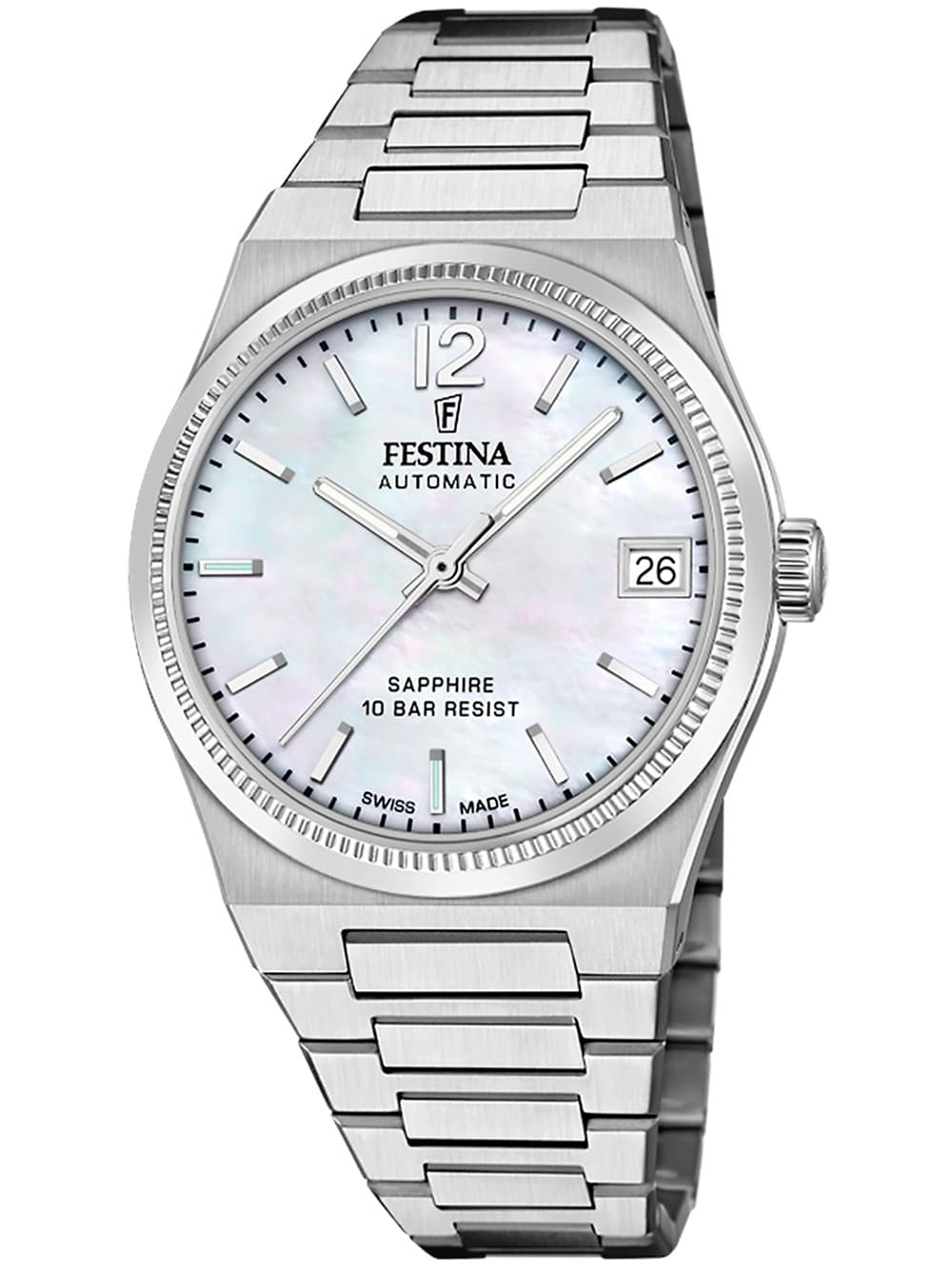 Festina F20029/1 Damenuhr Swiss Made Rivé Automatik 35mm 10ATM