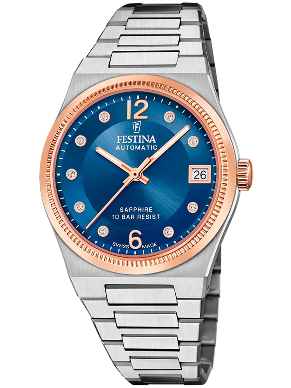 Festina F20031/2 Damenuhr Swiss Made Rivé Automatik 35mm 10ATM