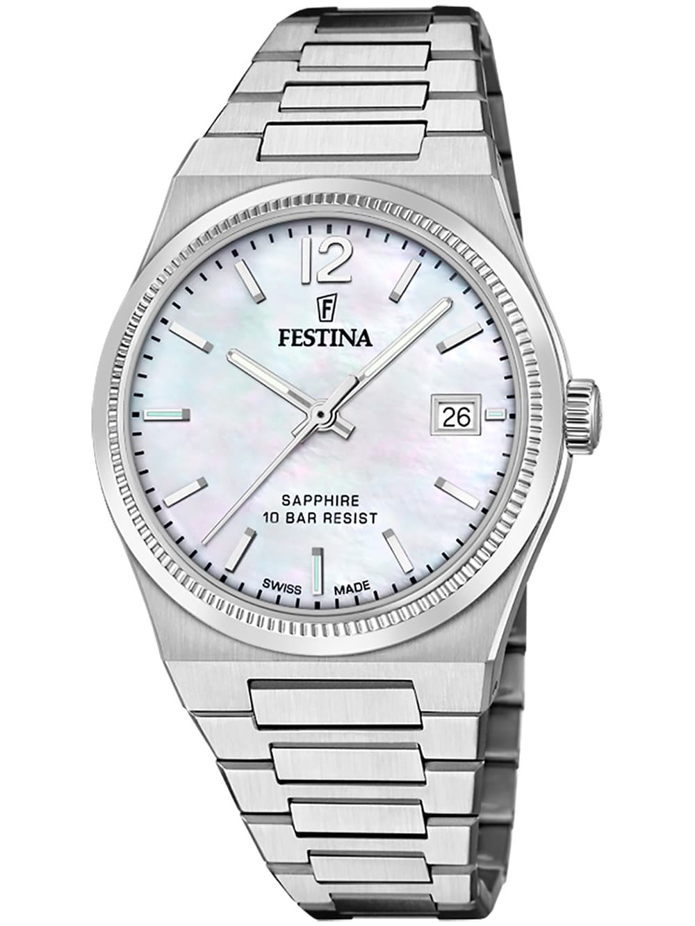 Festina F20035/1 Damenuhr Swiss Made Rivé 35mm 10ATM