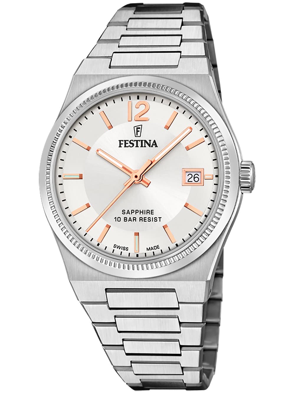 Festina F20035/2 Damenuhr Swiss Made Rivé 35mm 10ATM
