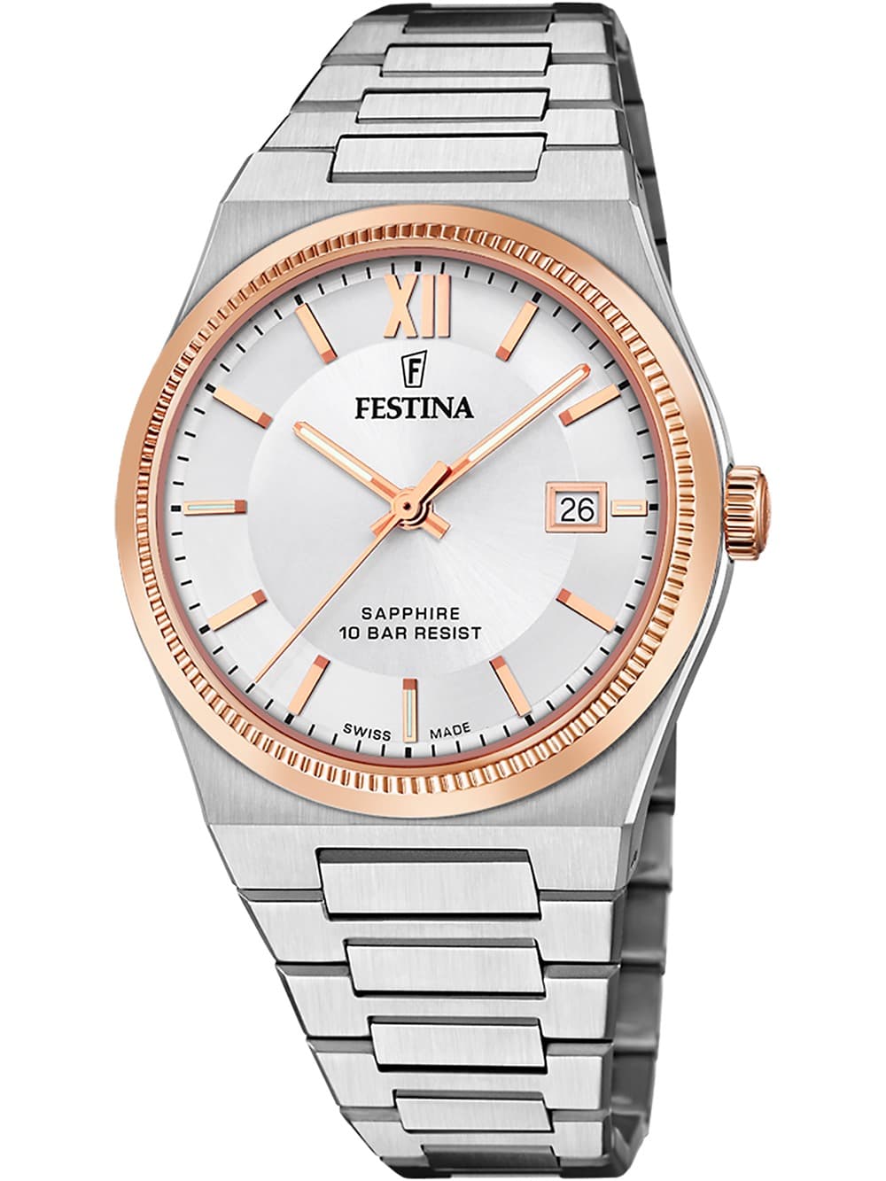 Festina F20036/1 Herrenuhr Swiss Made Rivé 40mm 10ATM