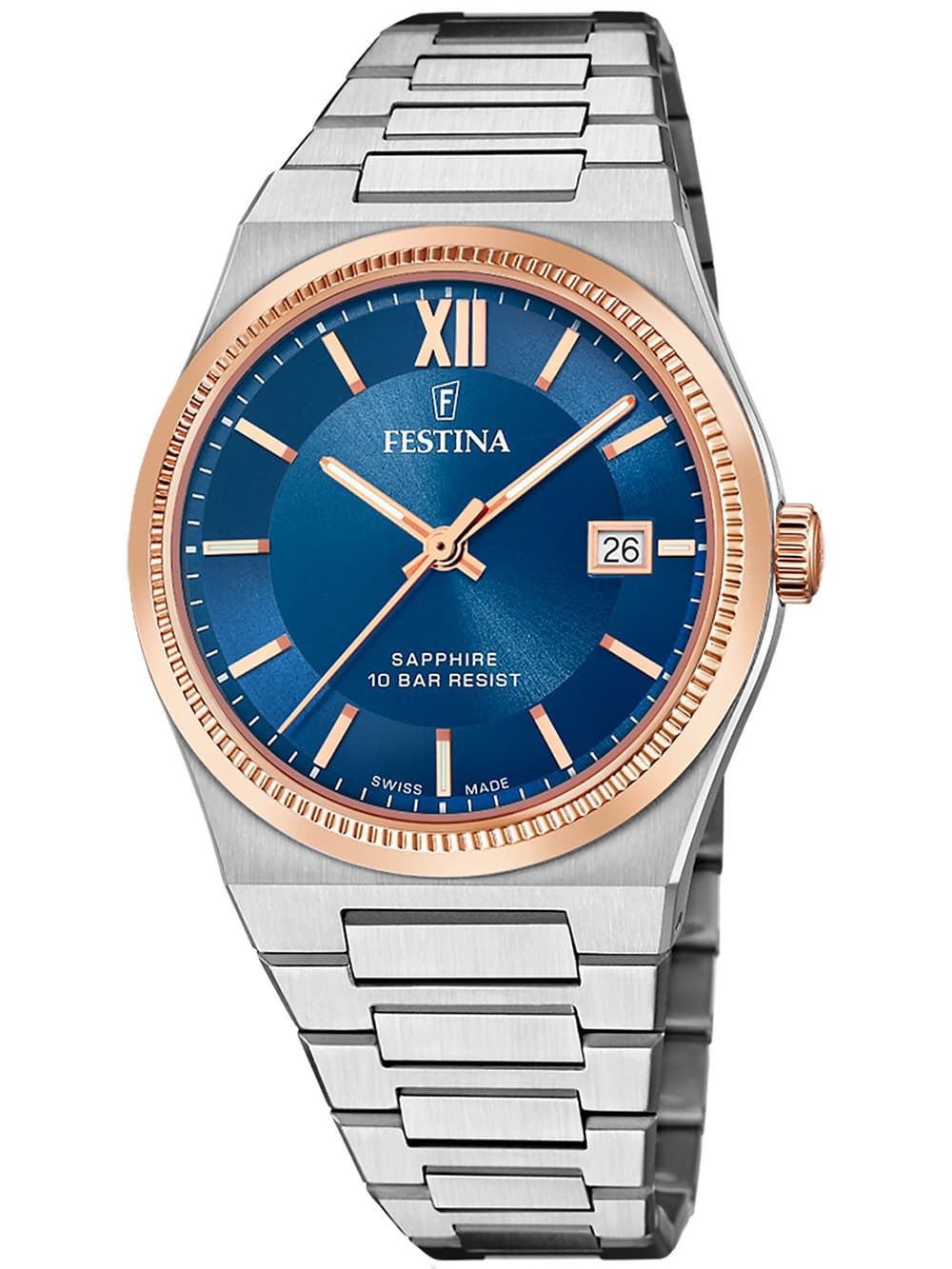 Festina F20036/2 Herrenuhr Swiss Made Rivé 40mm 10ATM