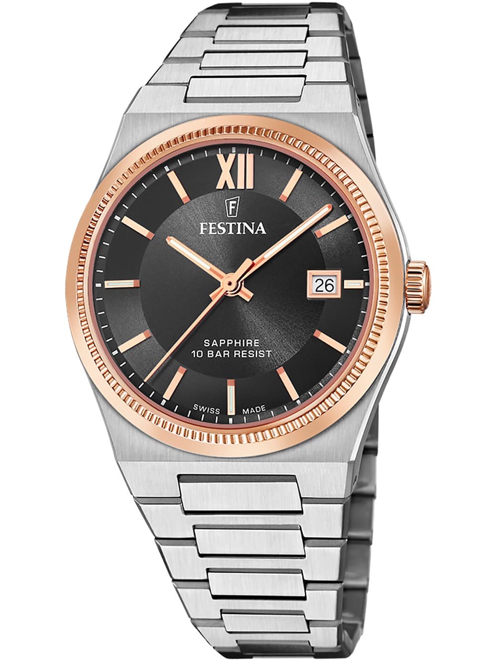 Festina F20036/3 Herrenuhr Swiss Made Rivé 40mm 10ATM