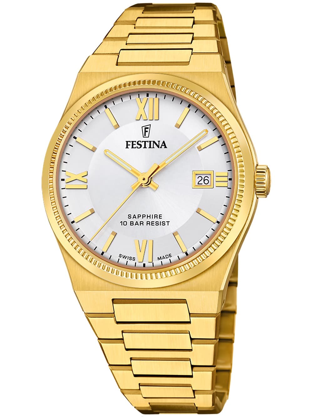 Festina F20038/1 Herrenuhr Swiss Made Rivé 40mm 10ATM