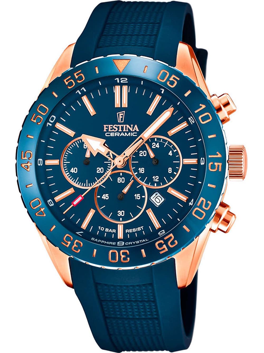 Festina F20516/1 Ceramic Chronograph Herrenuhr 44mm 10ATM