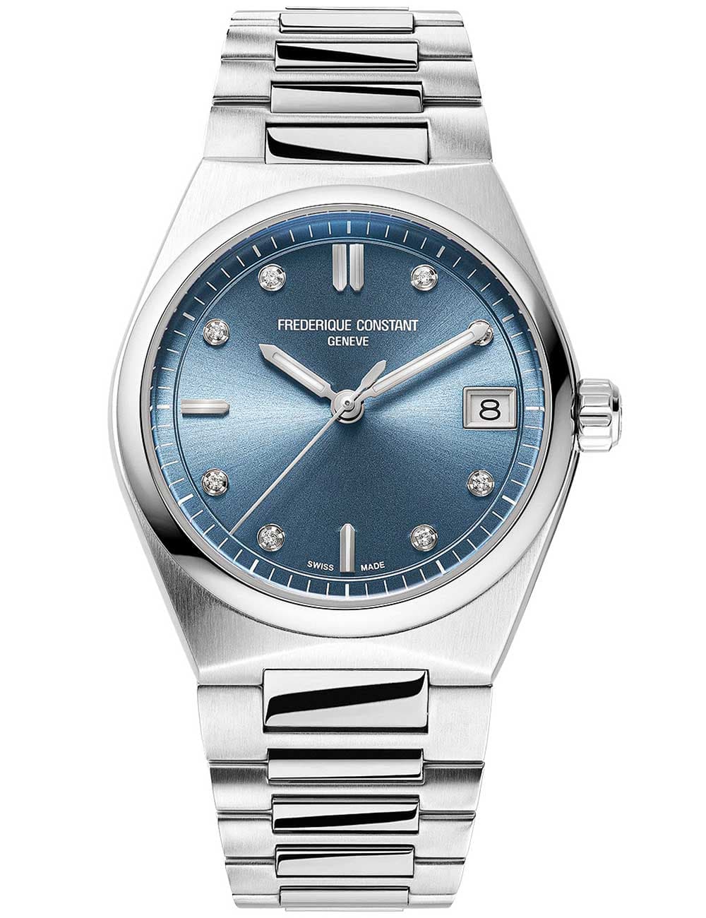 Frederique Constant FC-240LND2NH26B Damenuhr Highlife Ladies Quartz 8 Diamonds Set 31mm 5ATM