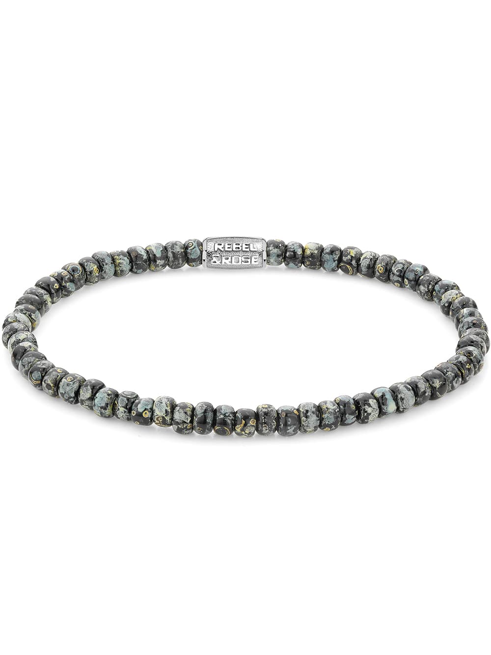 Rebel & Rose Armband Glass Rocks Black Leopard RR-40116-S-M Unisex