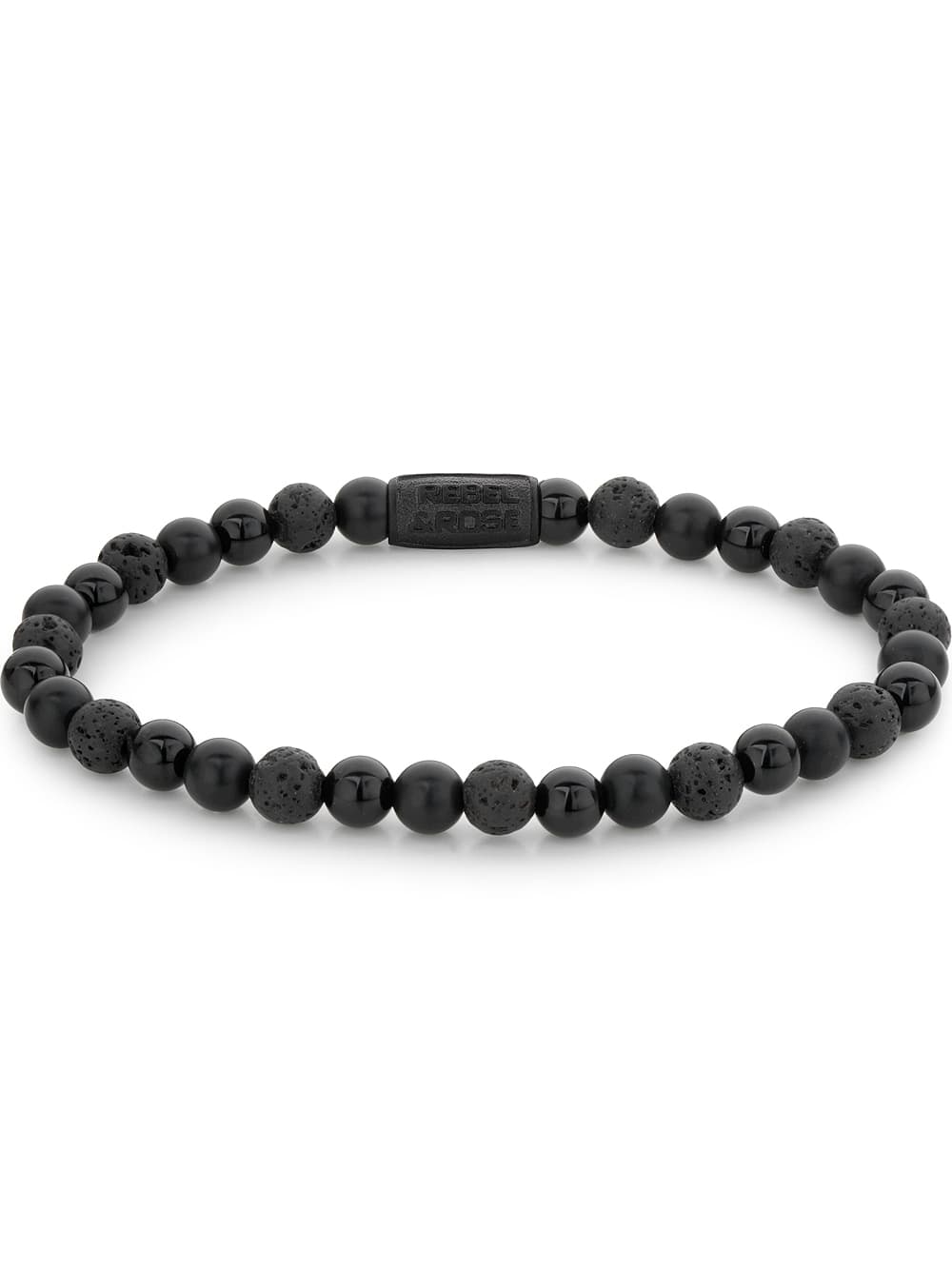 Rebel & Rose Armband Black Rocks RR-60088-B-L Herren