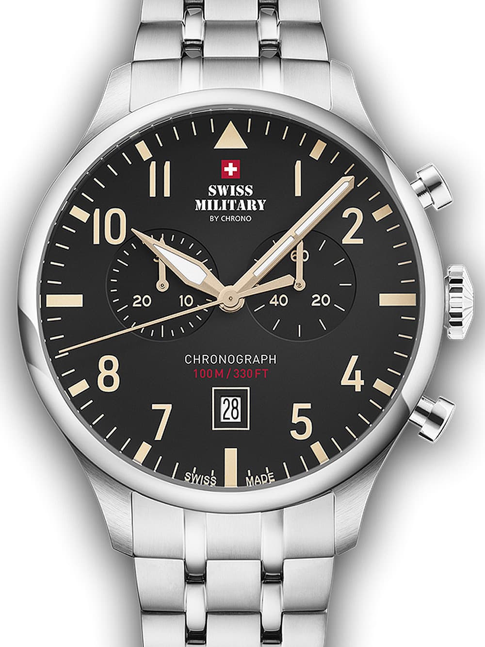 Swiss Military SM34098.04 Vintage Chronograph Herrenuhr 43mm 10ATM