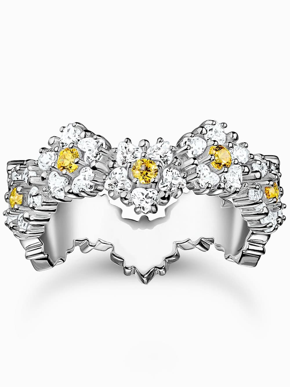 Thomas Sabo TR2337-051-4-54 Ring - Blume mit Steinen silber Damen
