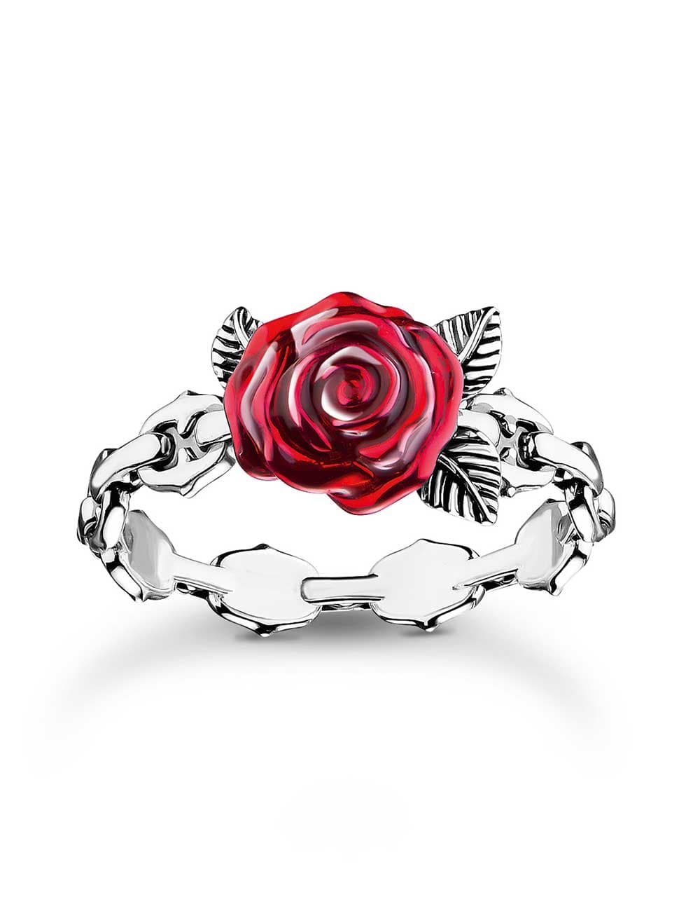 Thomas Sabo TR2482-664-10-56 Silberner Ring Roses Romance Damen