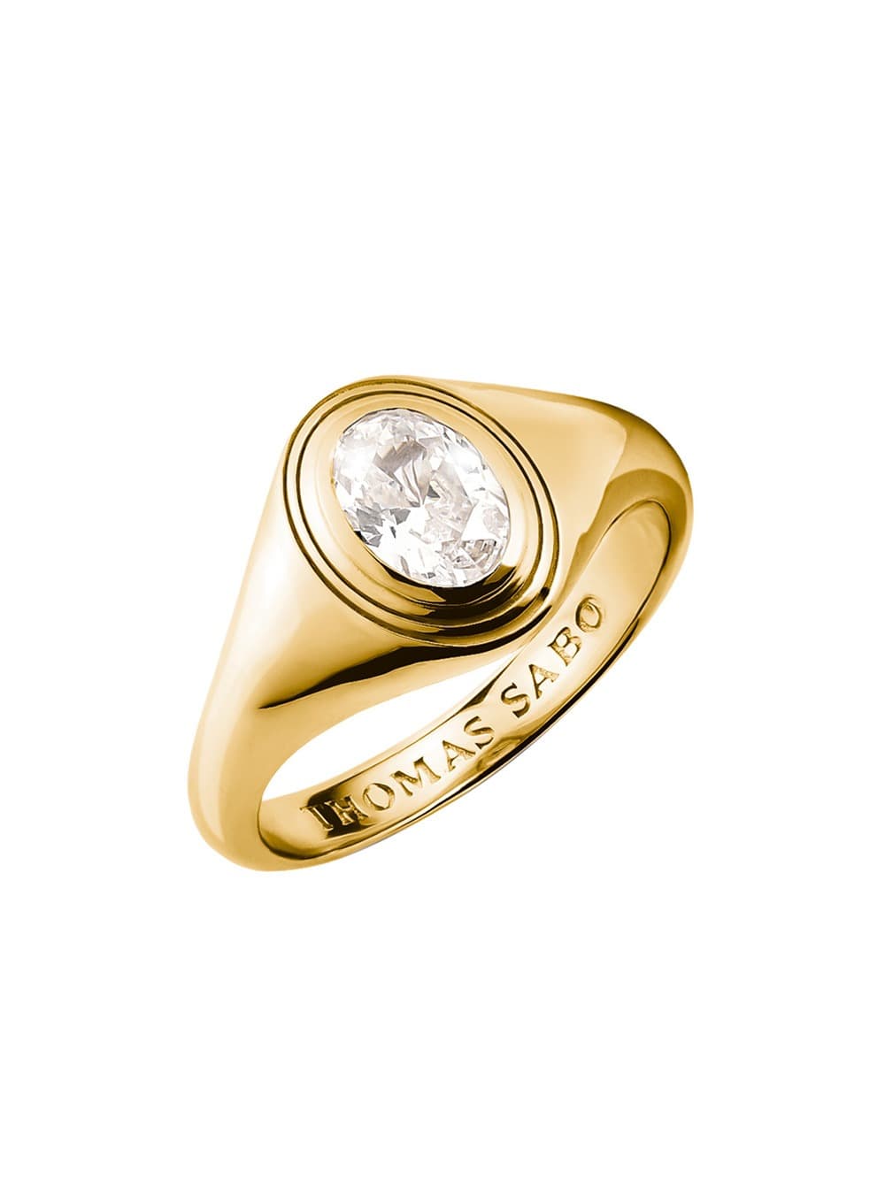 Thomas Sabo TR2523-414-14-54 Ring mit weißem Zirkoniastein Oval vergoldet Damen
