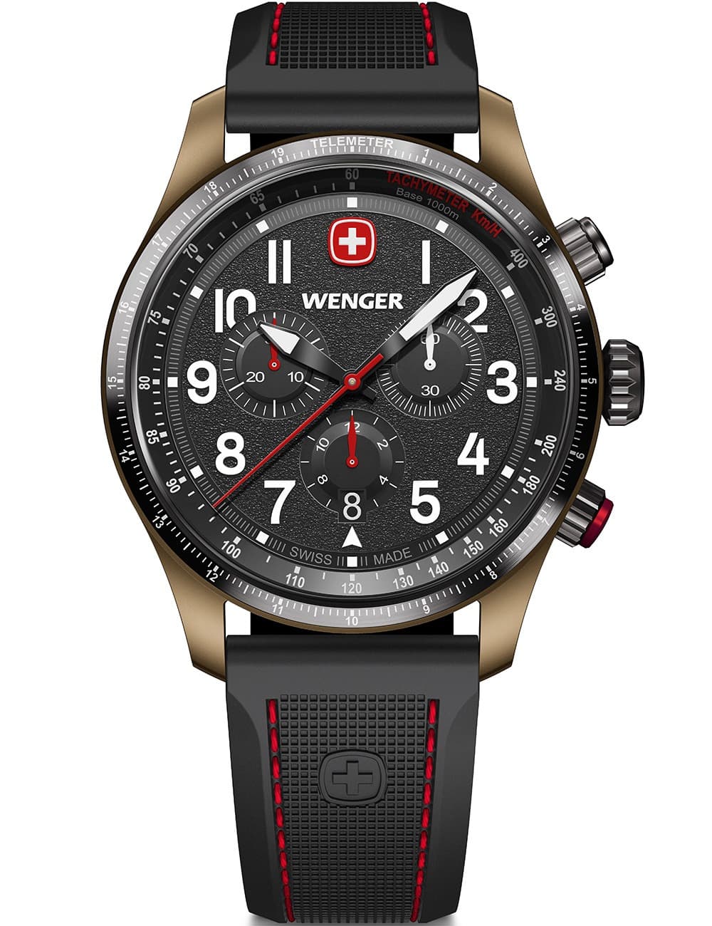 Wenger 01.0543.113 Herrenuhr Terragraph Chrono 43mm 10ATM