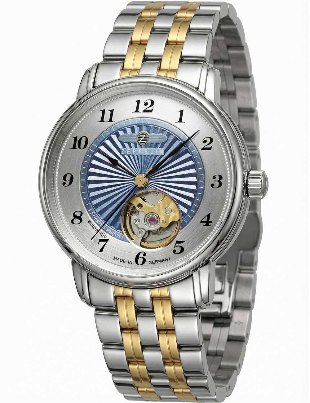 Zeppelin 8567M-3 Unisex Friedrichshafen Open Heart Automatik 36mm 5ATM