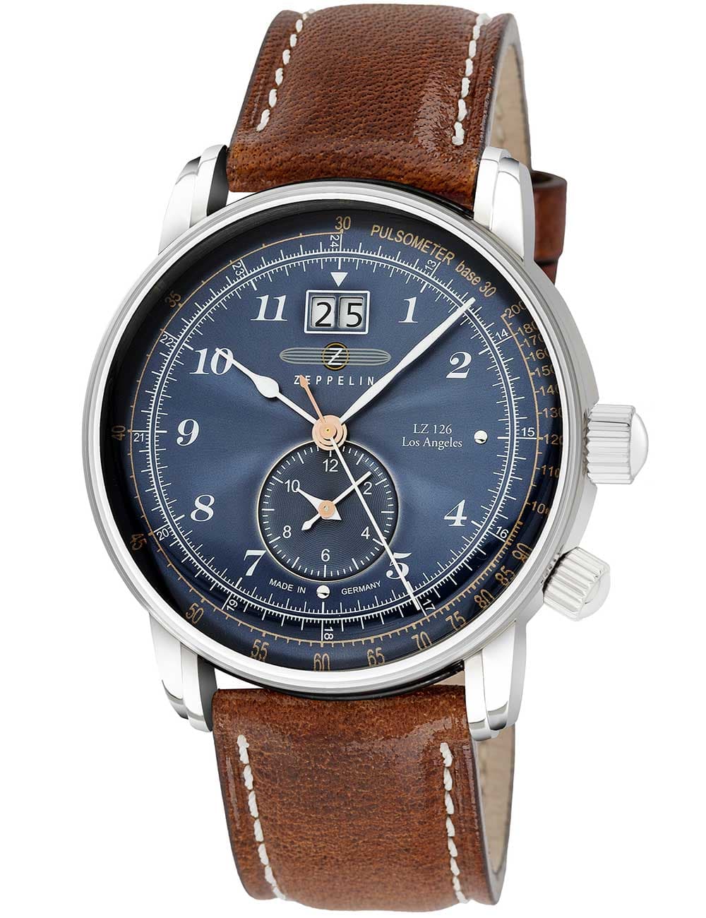 Zeppelin 8644-3 Dual-Time Herrenuhr LZ126 Los Angeles 43mm 5ATM