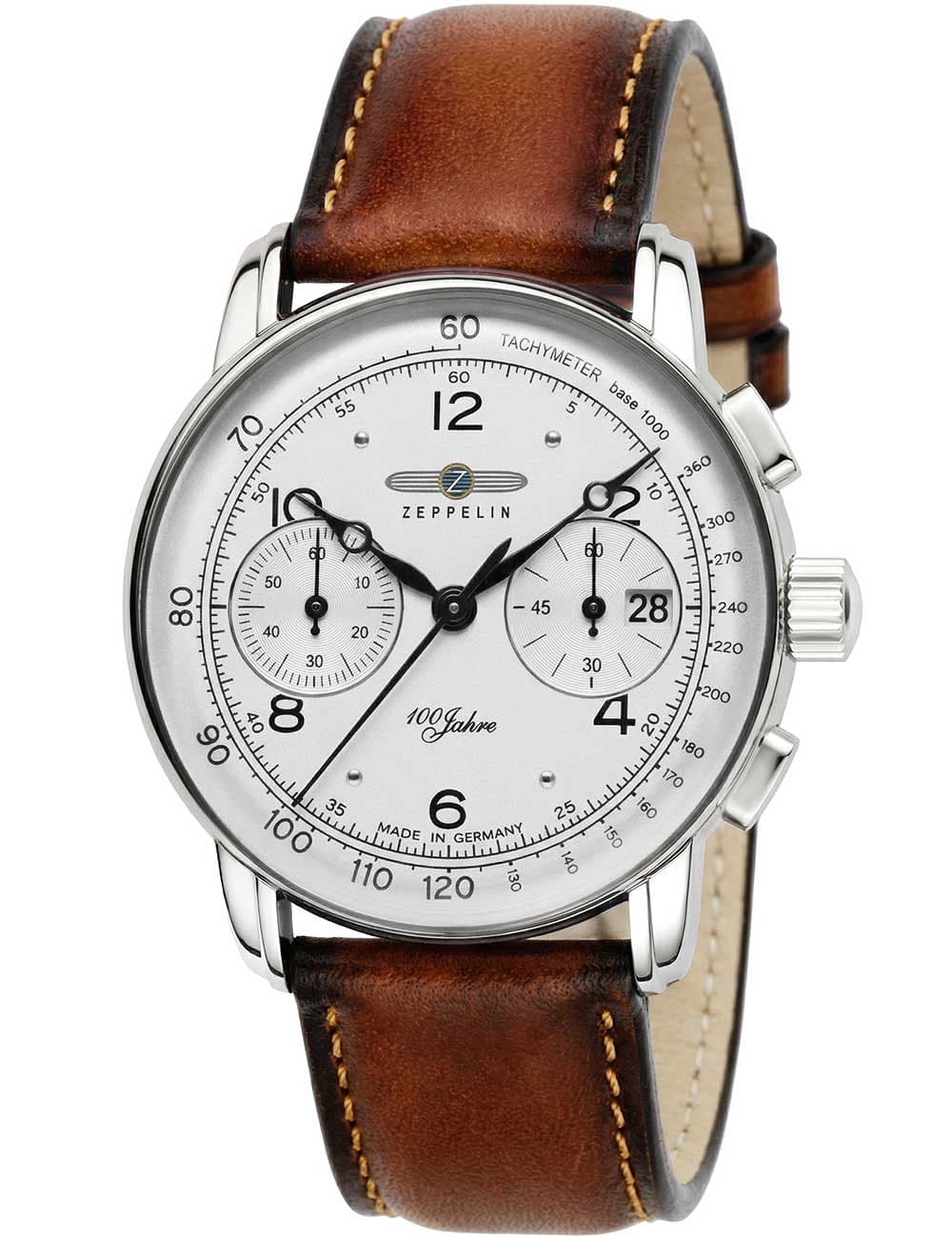 Zeppelin 8676-1 Chronograph 100 Jahre Zeppelin Herrenuhr 42mm 5ATM