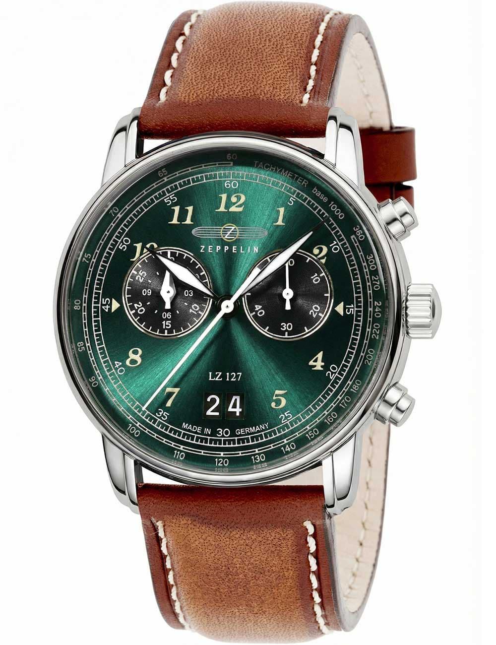 Zeppelin 8684-4 Graf Zeppelin LZ127 Big-Date Chronograph Herrenuhr 41mm 5ATM